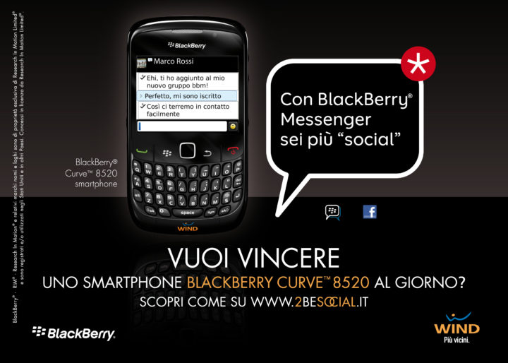 BlackBerry 2BESOCIAL – concorso a premi via web e socialmarketing